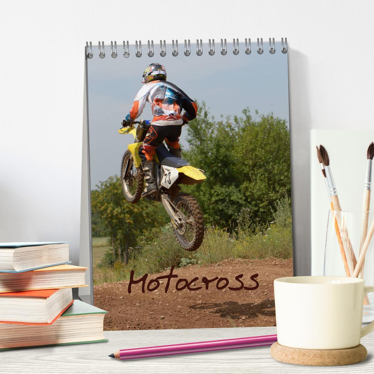 Motocross Terminplaner (Tischkalender 2025 DIN A5 hoch), CALVENDO Monatskalender