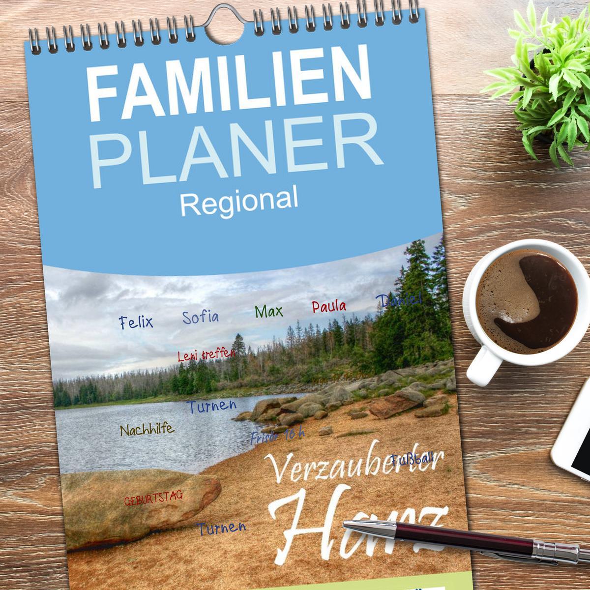 Familienplaner 2025 - Verzauberter Harz mit 5 Spalten (Wandkalender, 21 x 45 cm) CALVENDO