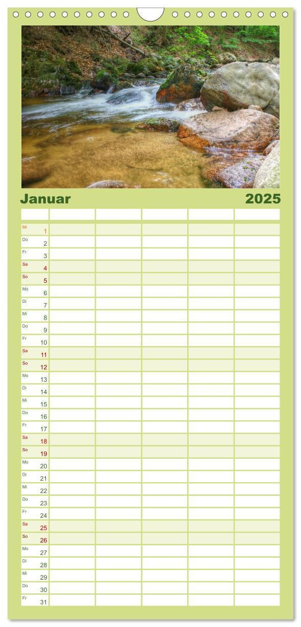 Familienplaner 2025 - Verzauberter Harz mit 5 Spalten (Wandkalender, 21 x 45 cm) CALVENDO