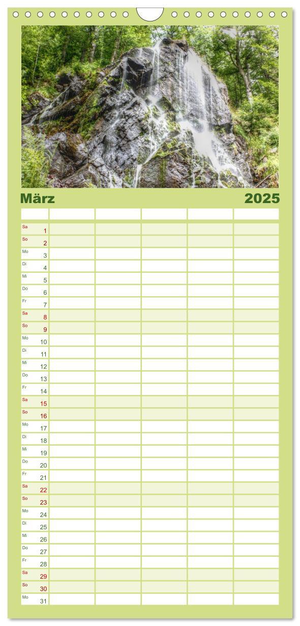 Familienplaner 2025 - Verzauberter Harz mit 5 Spalten (Wandkalender, 21 x 45 cm) CALVENDO