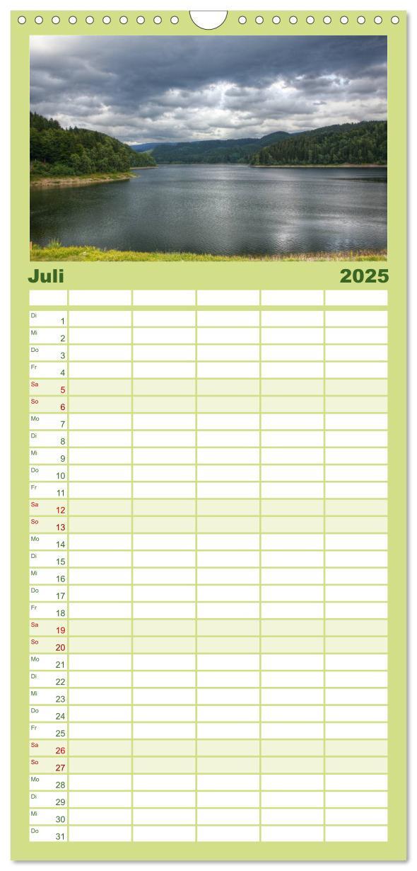 Familienplaner 2025 - Verzauberter Harz mit 5 Spalten (Wandkalender, 21 x 45 cm) CALVENDO