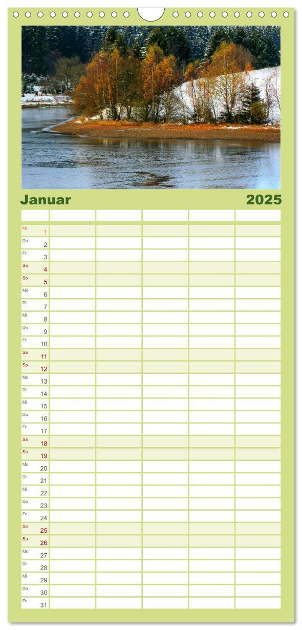 Familienplaner 2025 - Bilder aus dem schönen Harz mit 5 Spalten (Wandkalender, 21 x 45 cm) CALVENDO