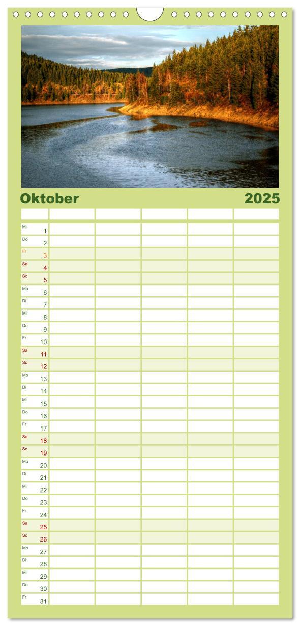 Familienplaner 2025 - Bilder aus dem schönen Harz mit 5 Spalten (Wandkalender, 21 x 45 cm) CALVENDO