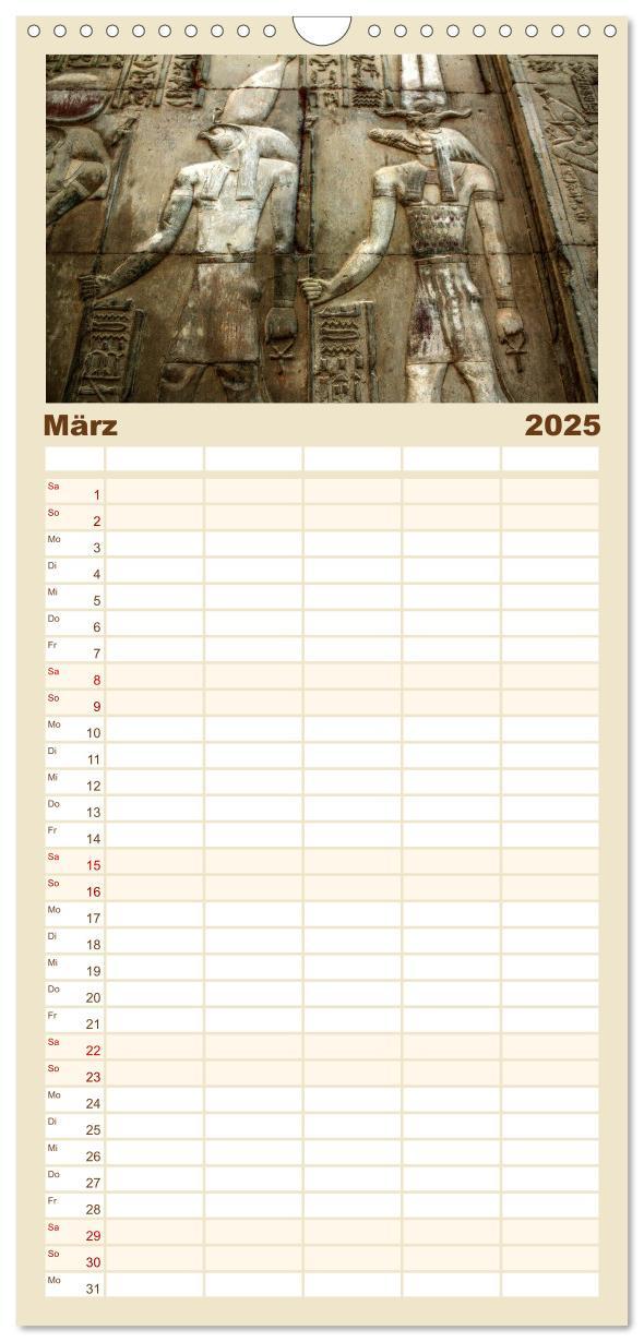 Familienplaner 2025 - Ägypten - Impressionen mit 5 Spalten (Wandkalender, 21 x 45 cm) CALVENDO