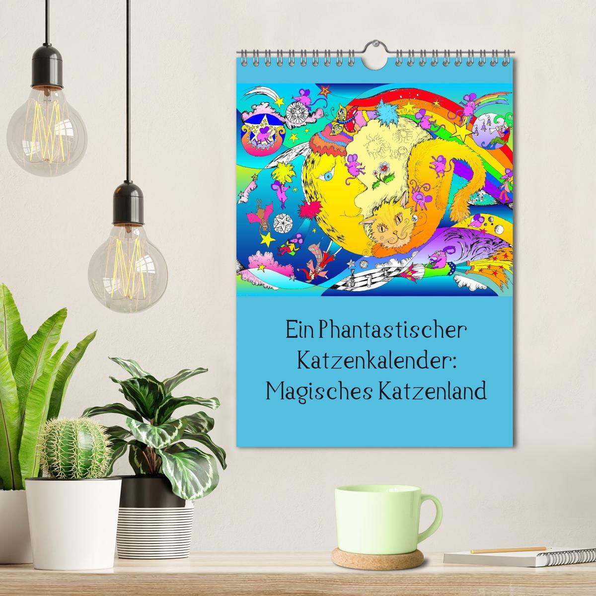 Ein phantastischer Katzenkalender: Magisches Katzenland (Wandkalender 2025 DIN A4 hoch), CALVENDO Monatskalender