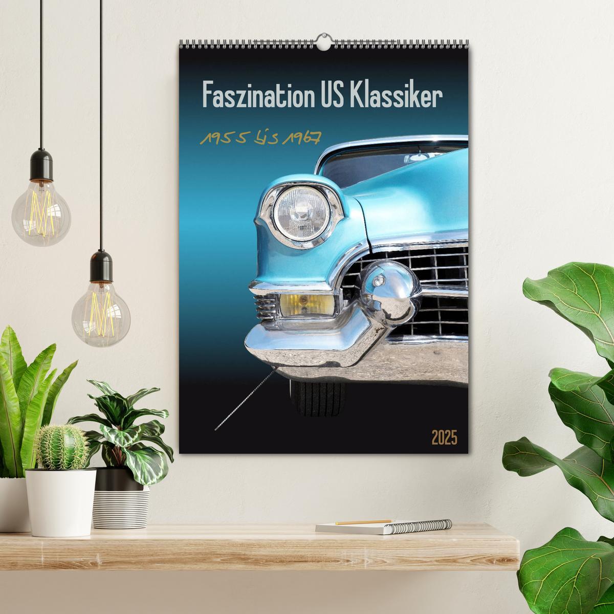 Faszination US Klassiker 1955 bis 1967 (Wandkalender 2025 DIN A2 hoch), CALVENDO Monatskalender