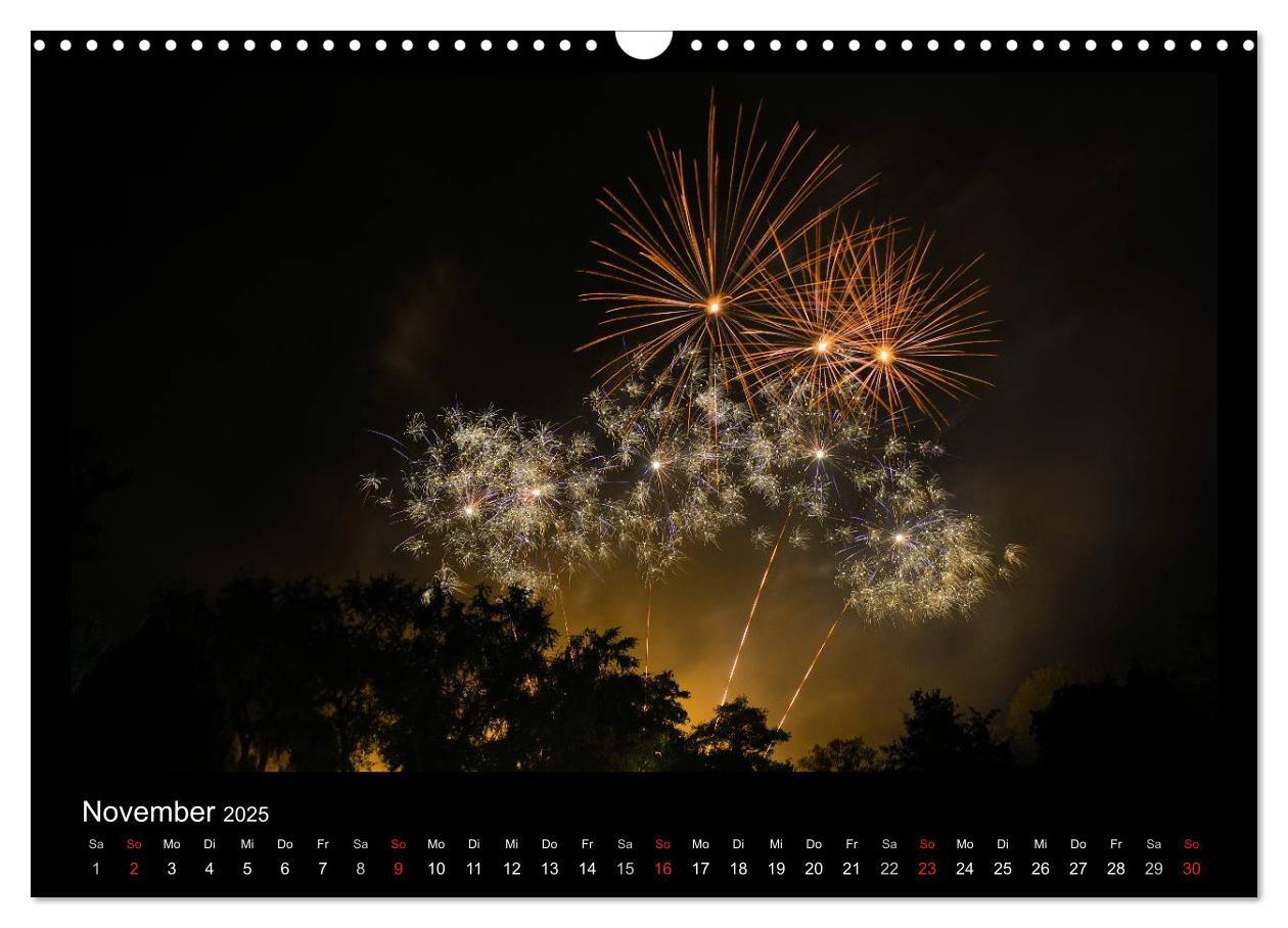 Feuerwerks - Impressionen (Wandkalender 2025 DIN A3 quer), CALVENDO Monatskalender