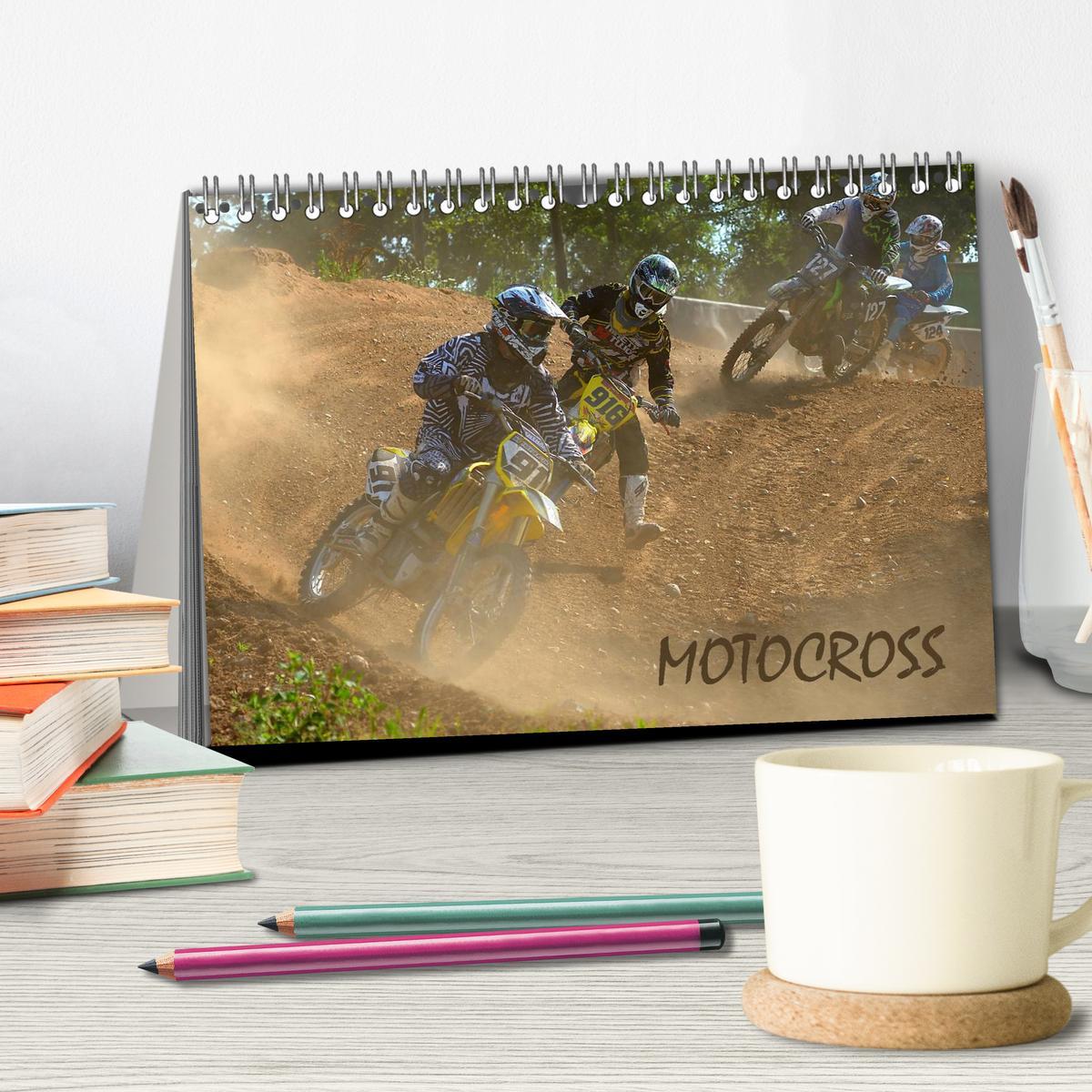 Motocross (Tischkalender 2025 DIN A5 quer), CALVENDO Monatskalender