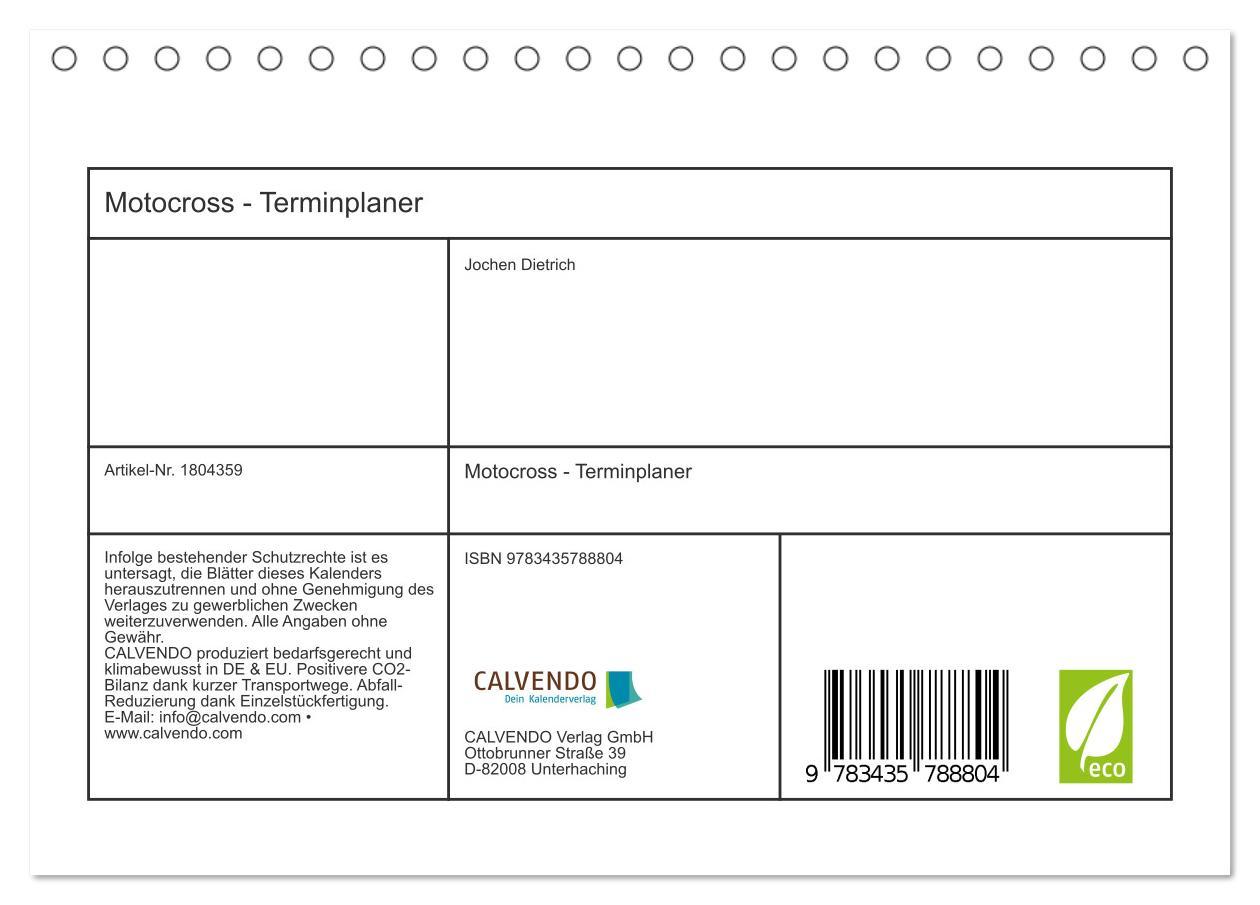 Motocross - Terminplaner (Tischkalender 2025 DIN A5 quer), CALVENDO Monatskalender