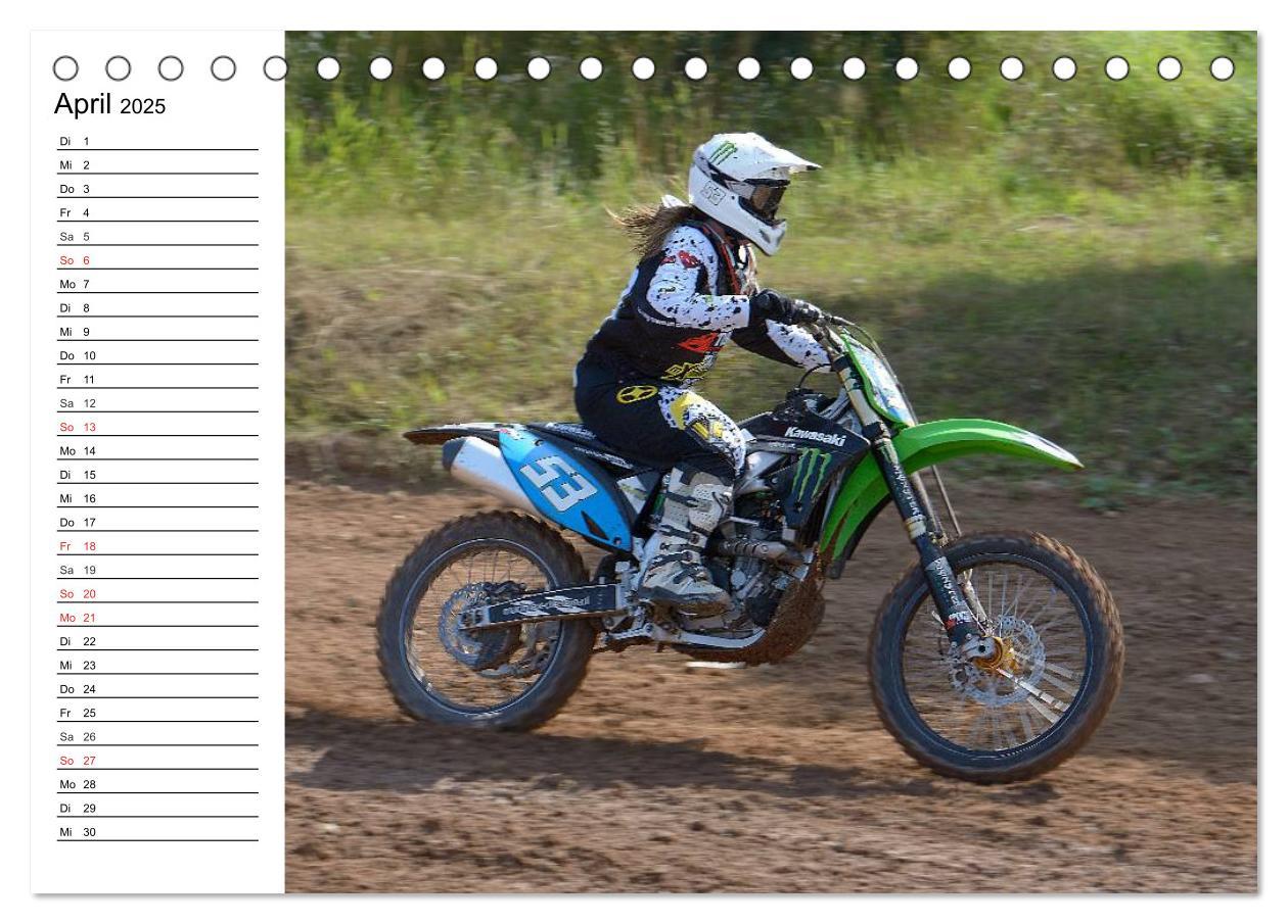 Motocross - Terminplaner (Tischkalender 2025 DIN A5 quer), CALVENDO Monatskalender