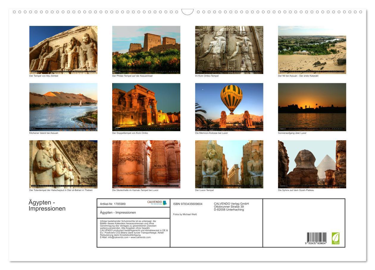 Ägypten - Impressionen (Wandkalender 2025 DIN A2 quer), CALVENDO Monatskalender