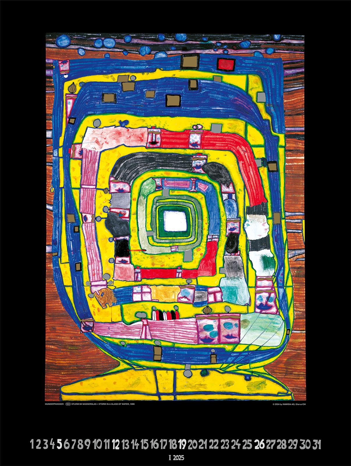 Großer Hundertwasser Art Calendar 2025