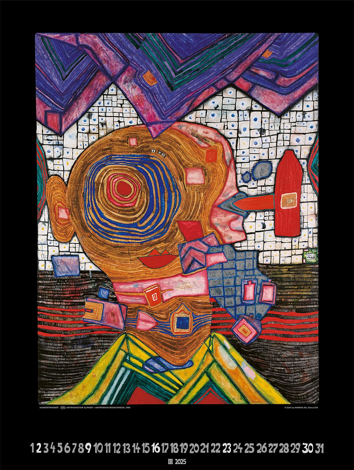 Großer Hundertwasser Art Calendar 2025