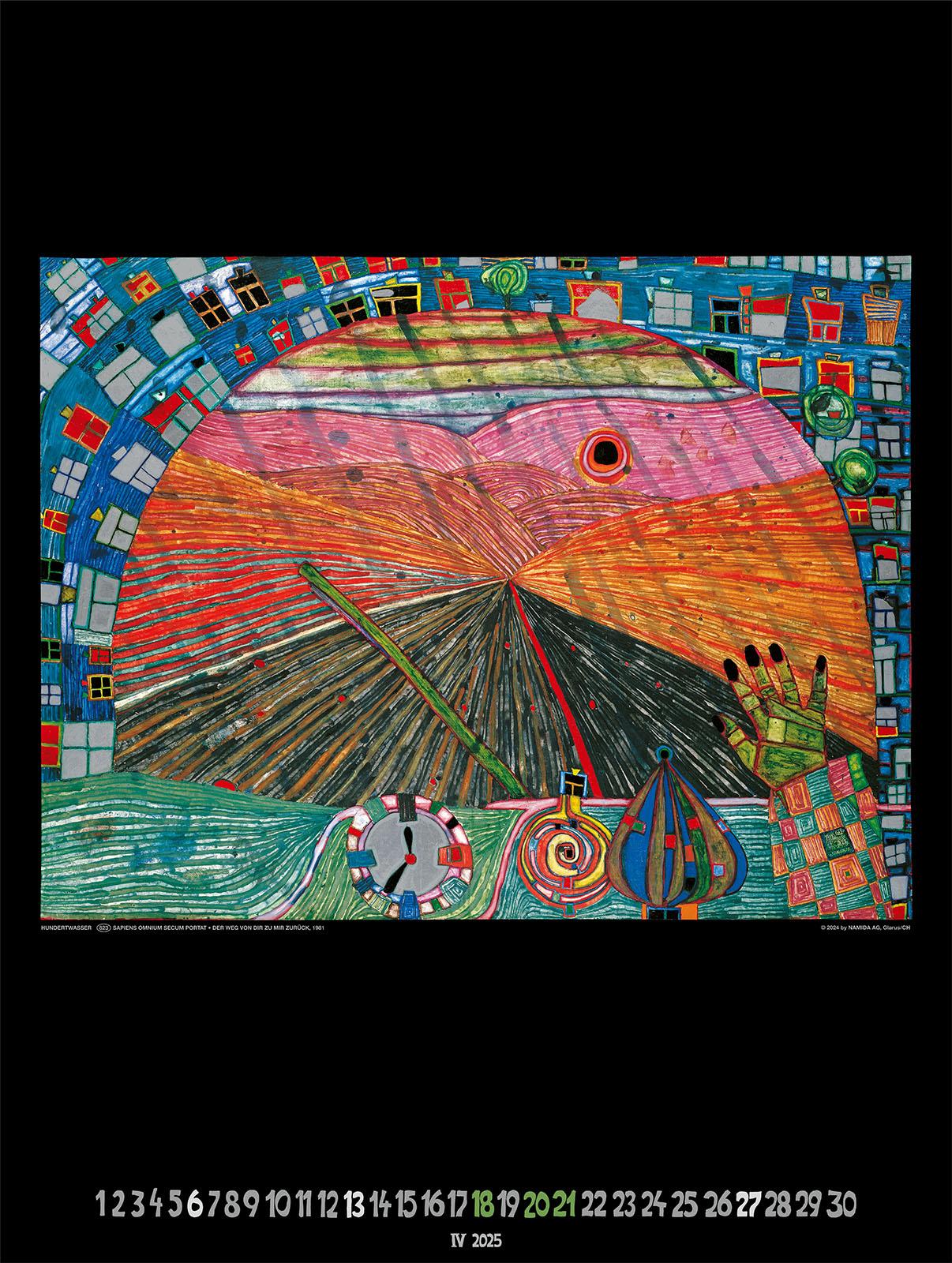 Großer Hundertwasser Art Calendar 2025