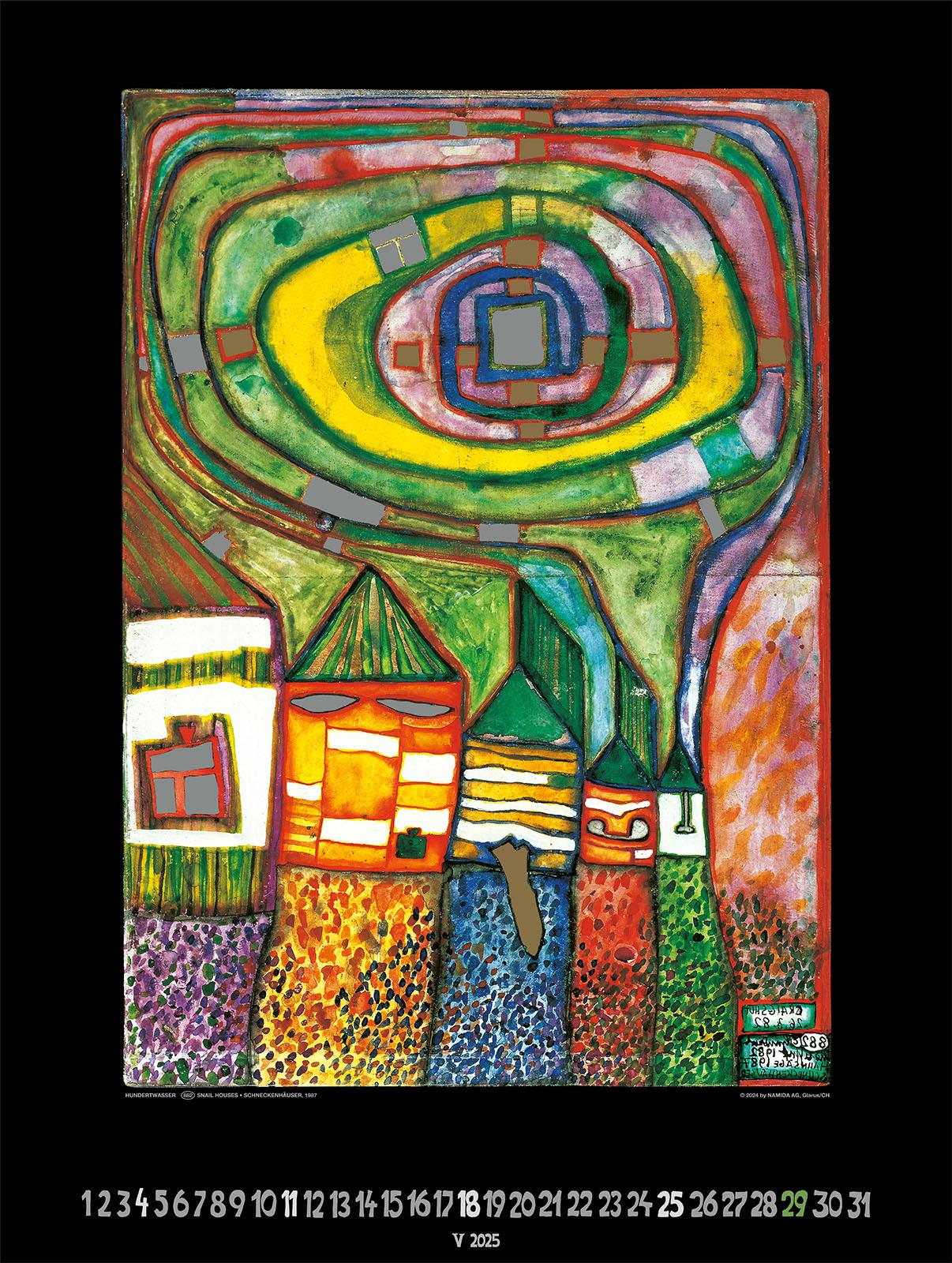 Großer Hundertwasser Art Calendar 2025