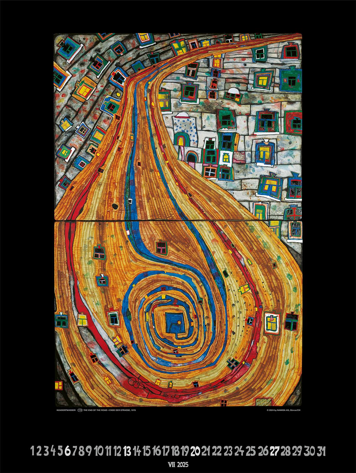 Großer Hundertwasser Art Calendar 2025