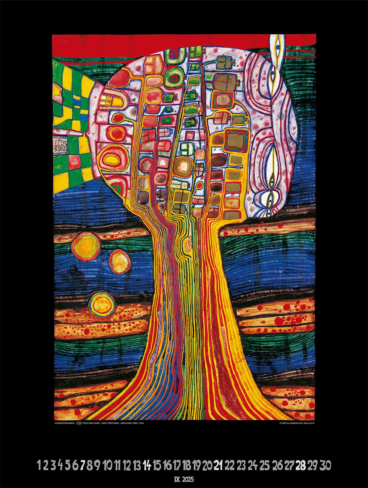 Großer Hundertwasser Art Calendar 2025