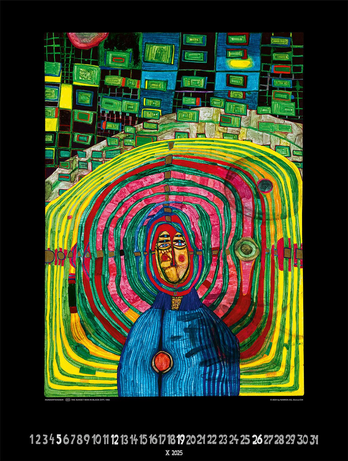 Großer Hundertwasser Art Calendar 2025