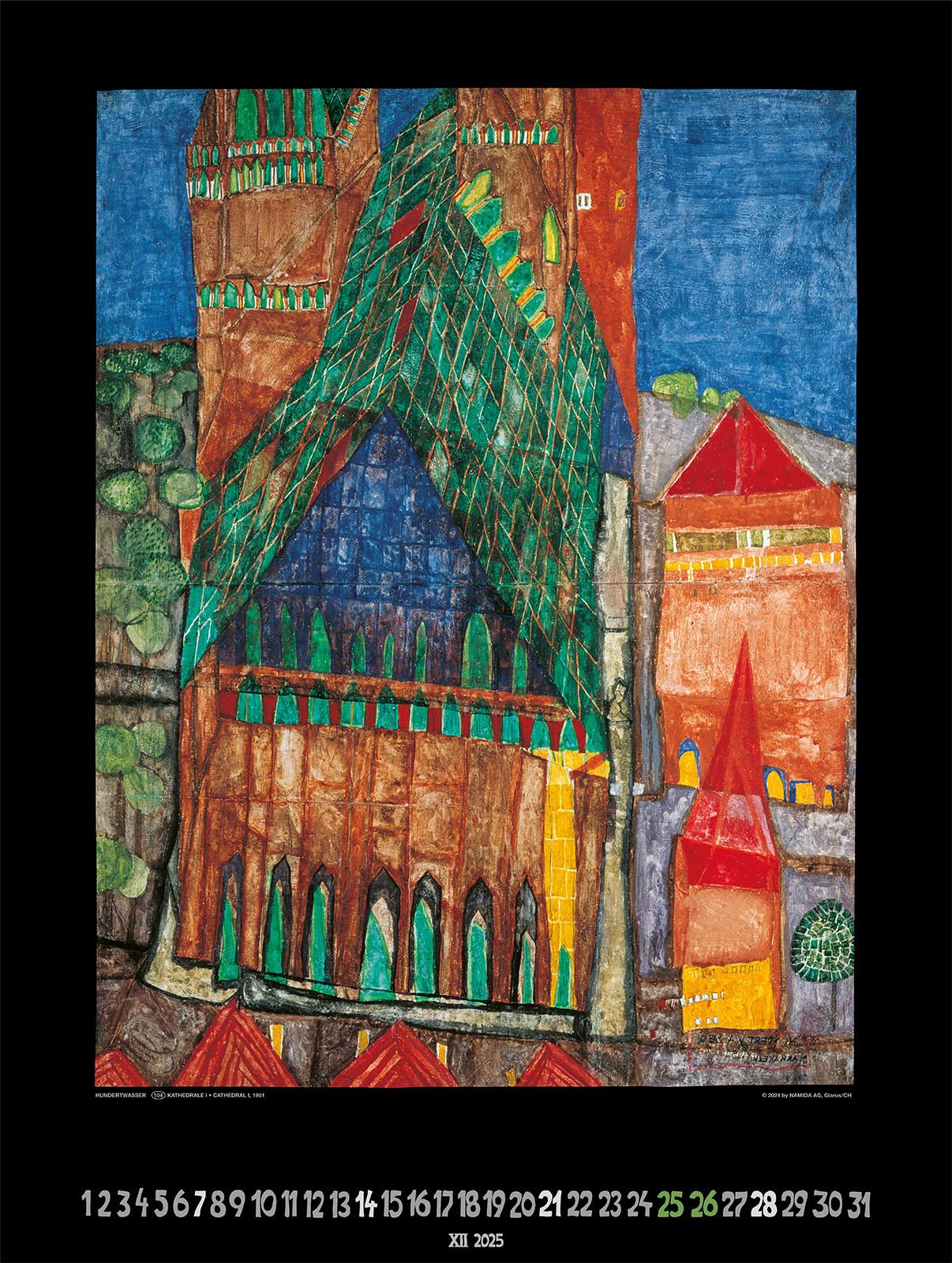 Großer Hundertwasser Art Calendar 2025