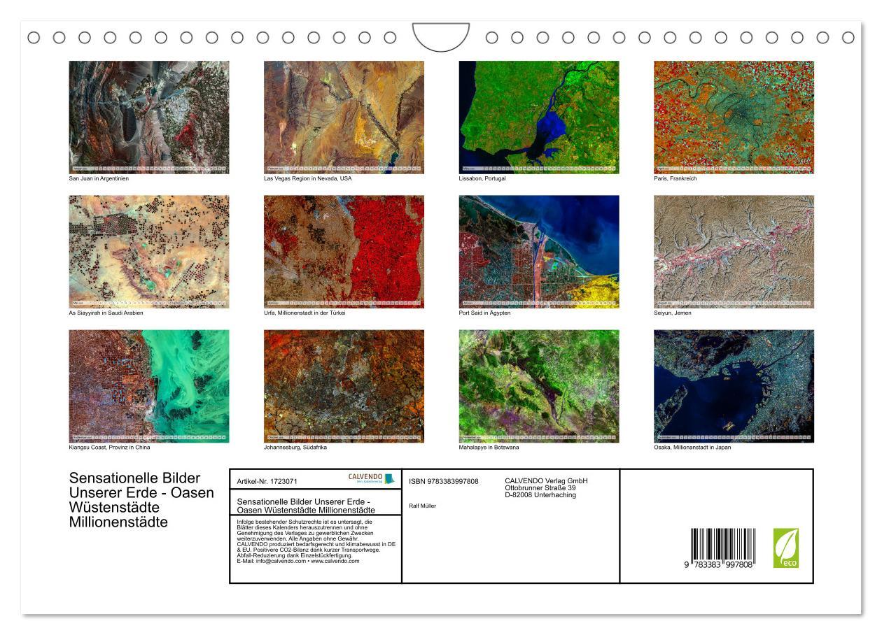 Sensationelle Bilder Unserer Erde - Oasen Wüstenstädte Millionenstädte (Wandkalender 2025 DIN A4 quer), CALVENDO Monatskalender