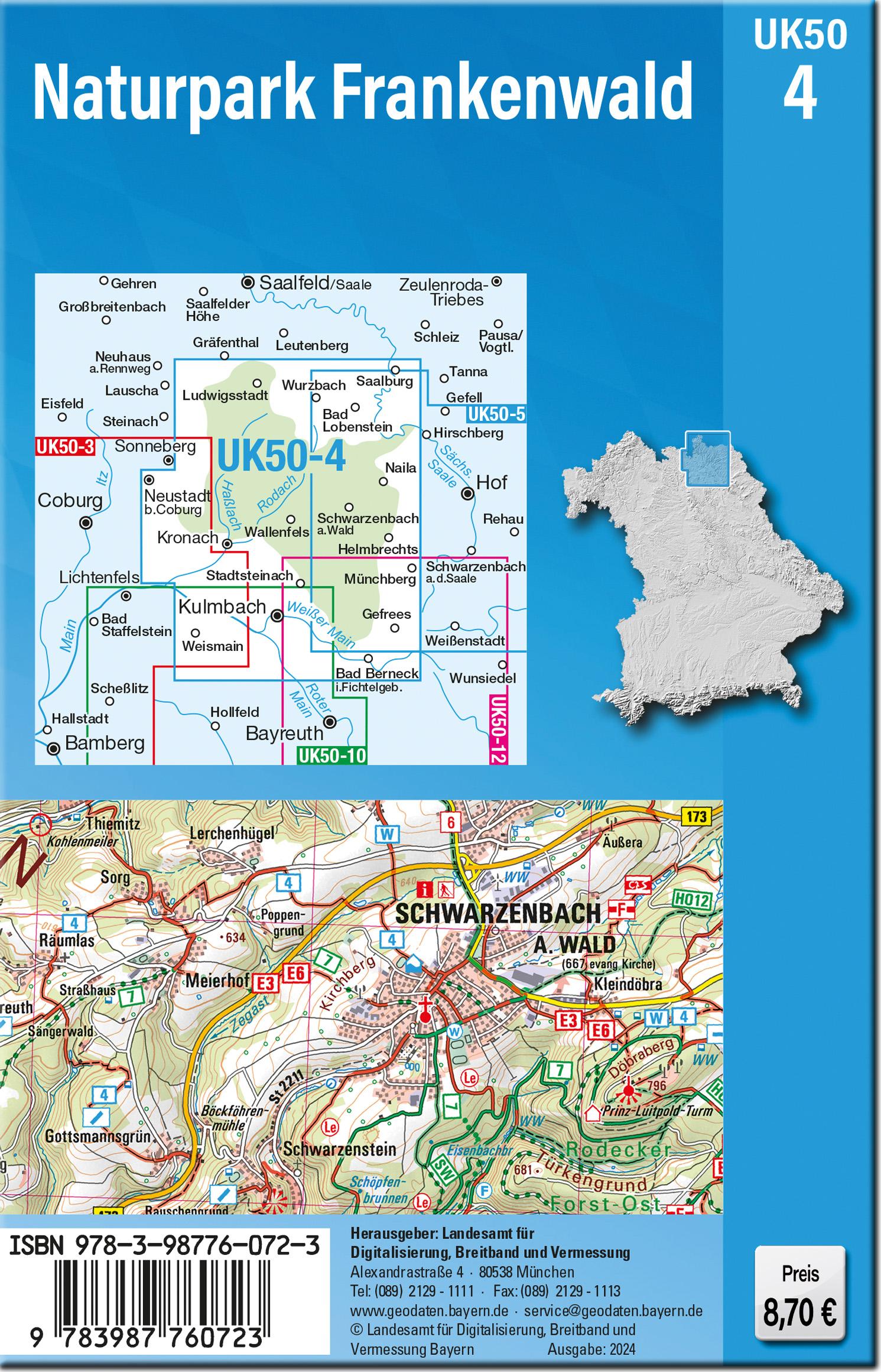 UK50-4 Naturpark Frankenwald (Umgebungskarte 1:50000)