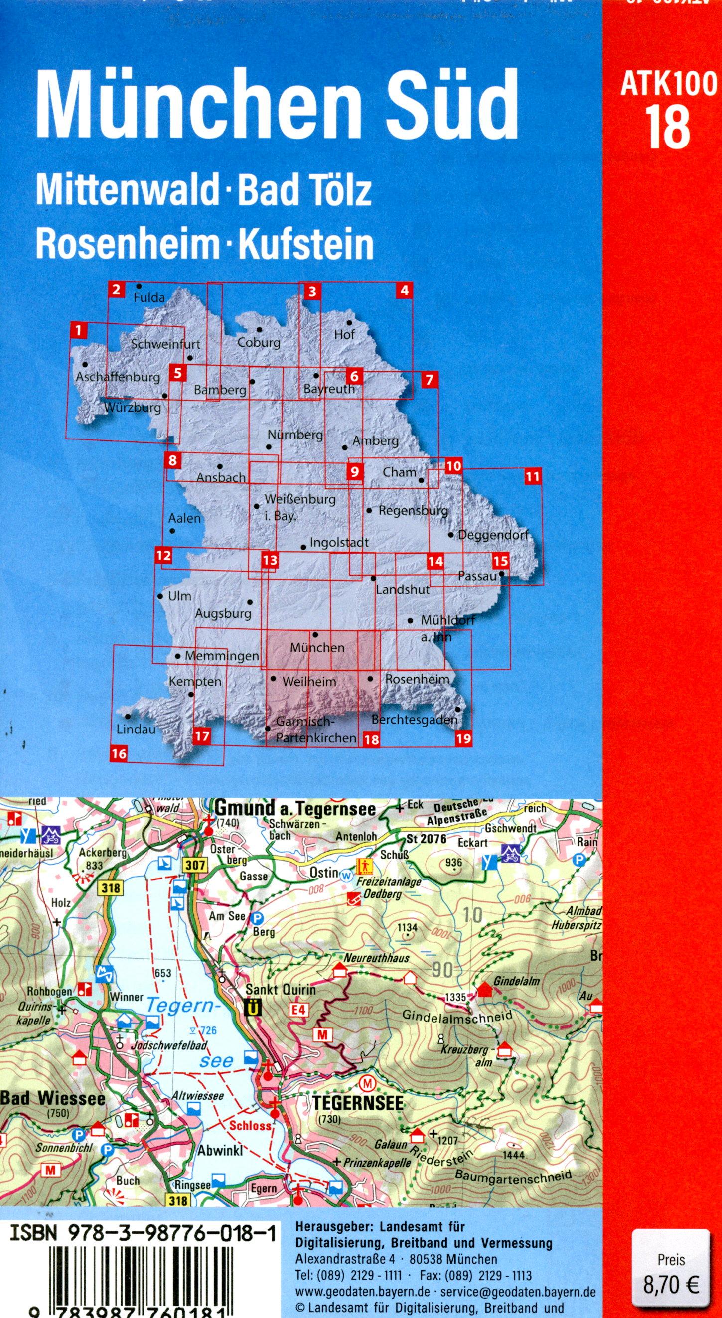 ATK100-18 München Süd (Amtliche Topographische Karte 1:100000)