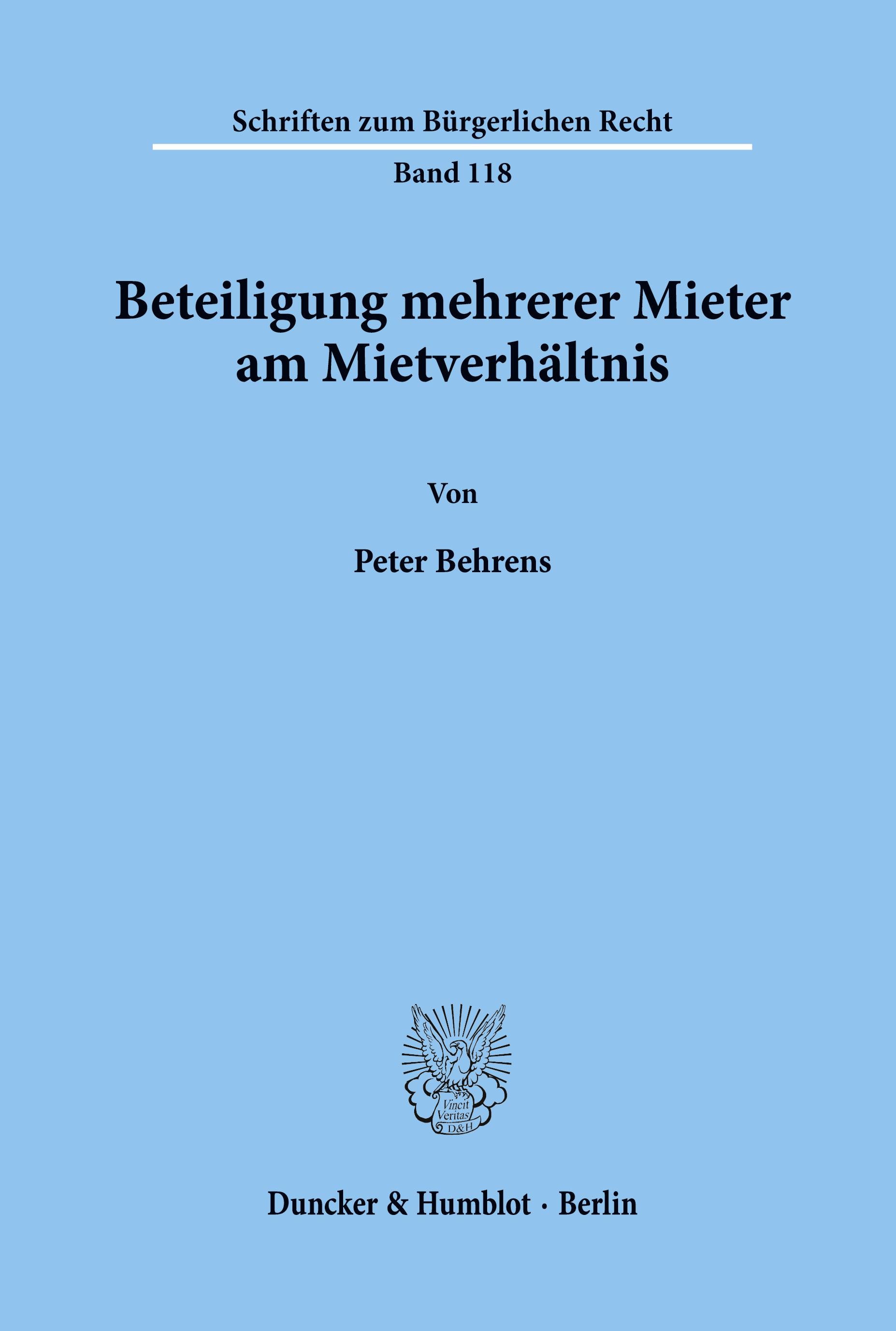 Beteiligung mehrerer Mieter am Mietverhältnis.