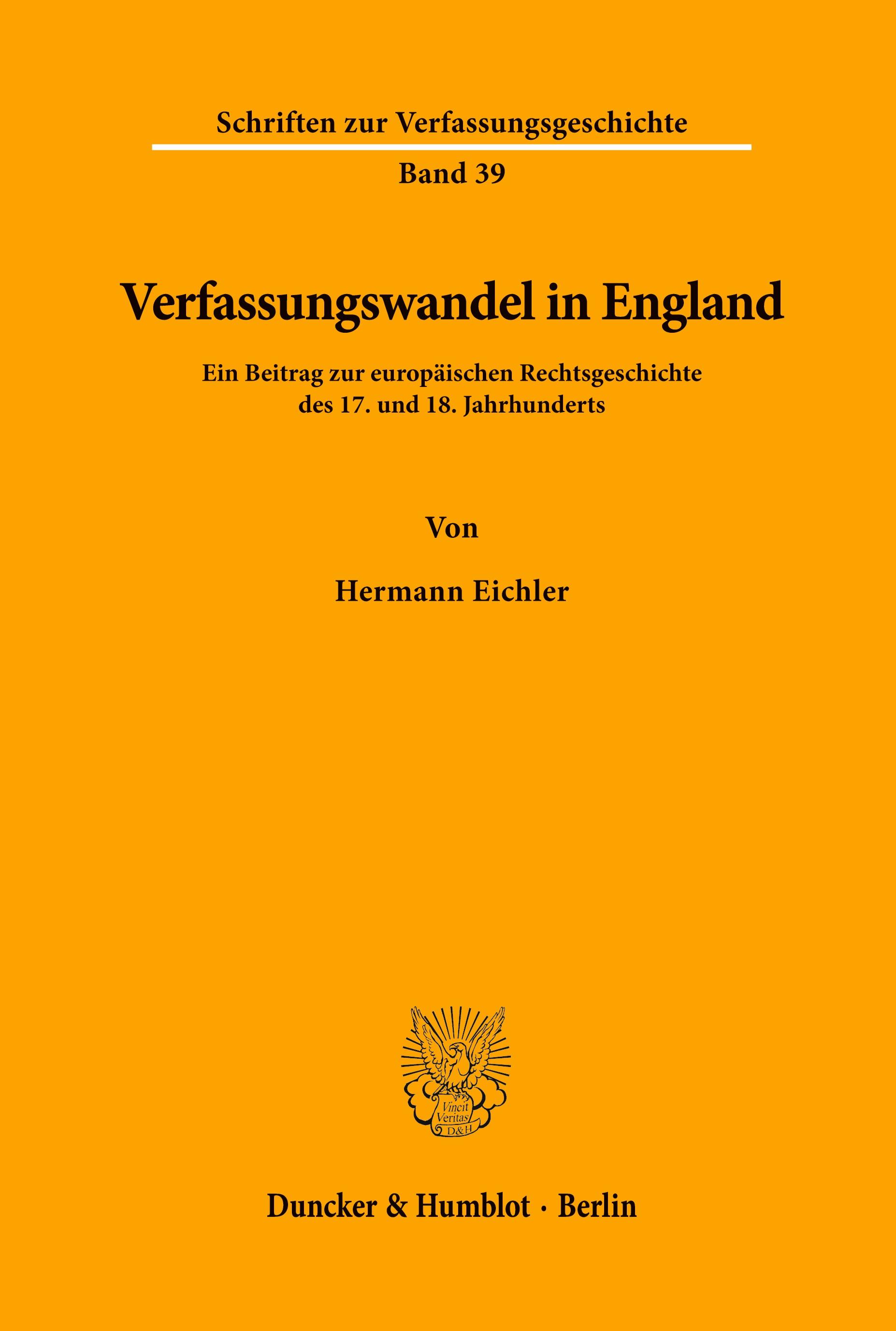 Verfassungswandel in England.