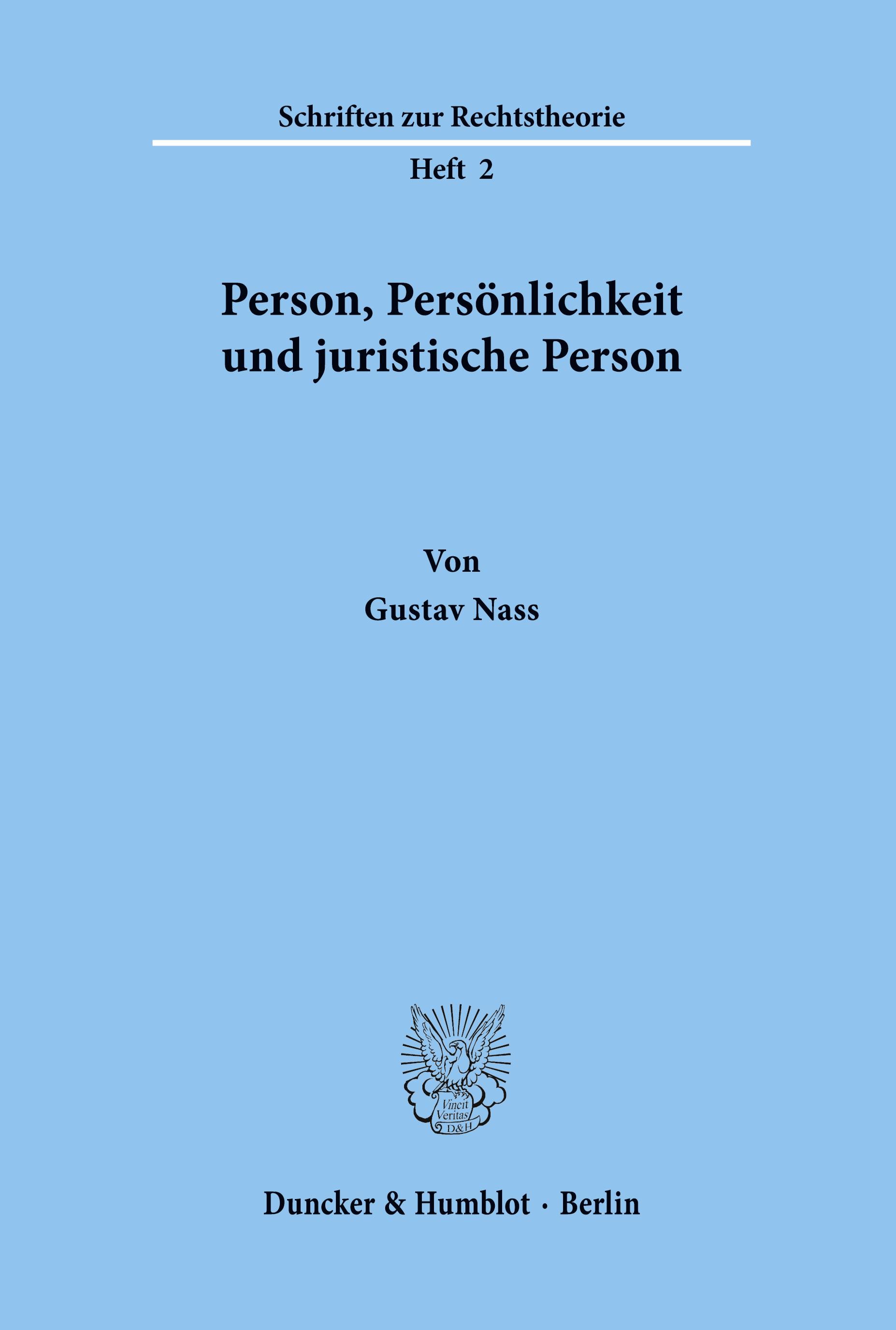 Person, Persönlichkeit und juristische Person.