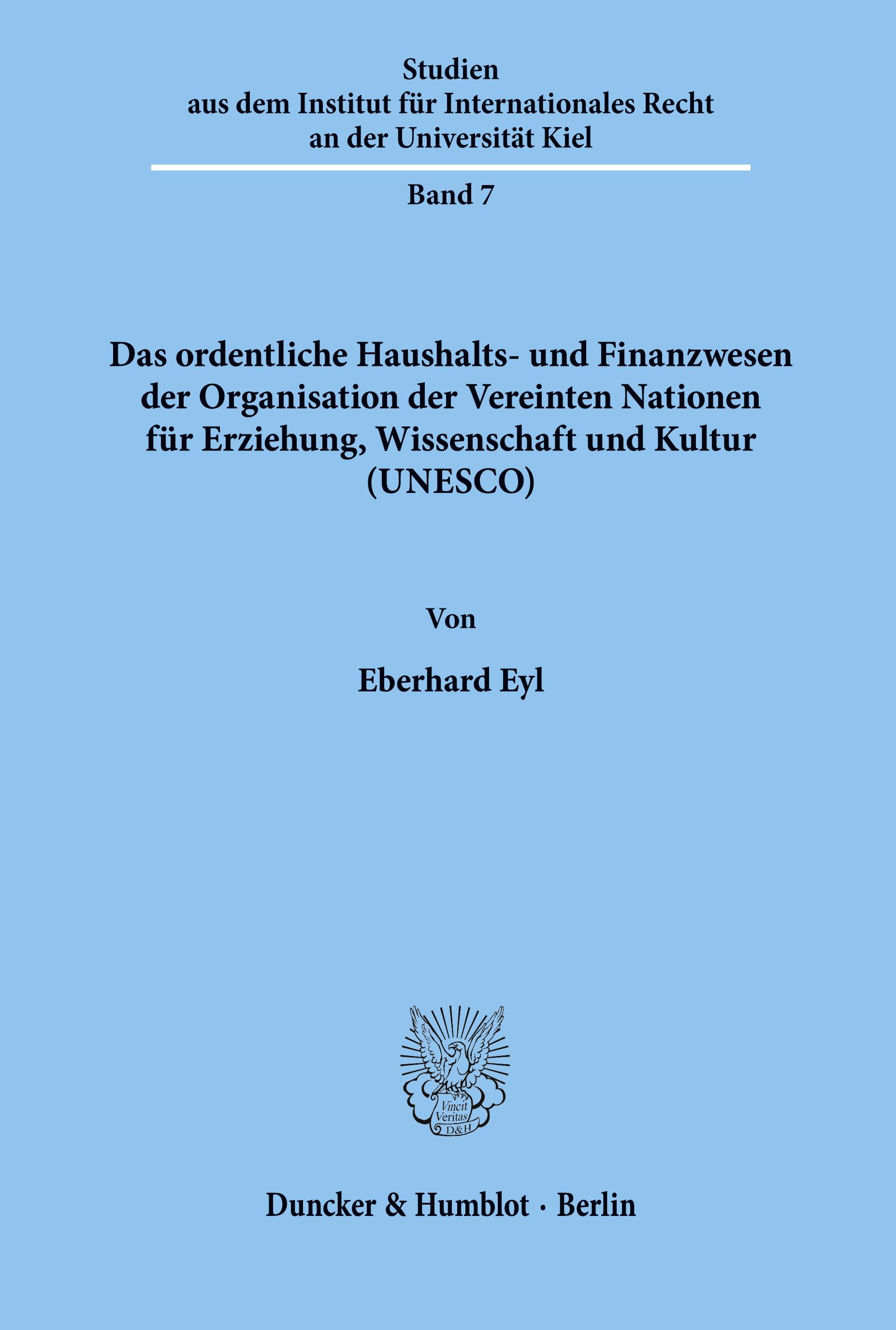 Das ordentliche Haushalts- und Finanzwesen der Organisation der Vereinten Nationen für Erziehung, Wissenschaft und Kultur (UNESCO).