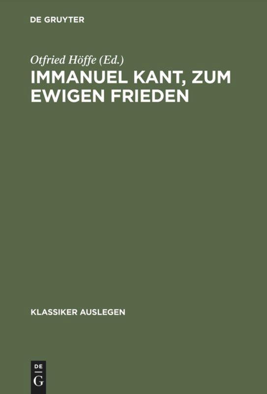 Immanuel Kant, zum ewigen Frieden