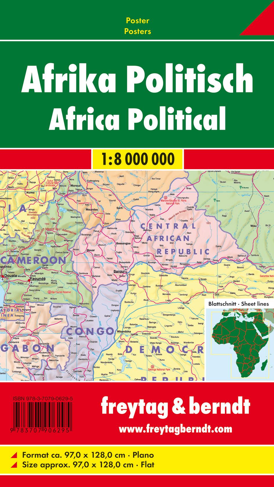 FuB Afrika physisch-politisch 1 : 8 000 000 Planokarte