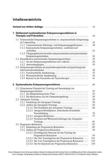 Entspannungsverfahren in Therapie und Prävention