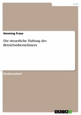 Die steuerliche Haftung des Betriebsübernehmers