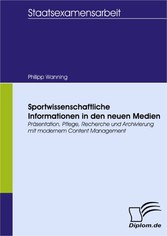 Sportwissenschaftliche Informationen in den neuen Medien