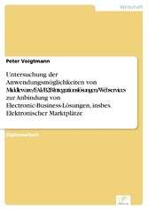 Untersuchung der Anwendungsmöglichkeiten von Middleware-/EAI-/B2B-Integrationslösungen/Webservices zur Anbindung von Electronic-Business-Lösungen, insbes. Elektronischer Marktplätze