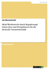 Mehr Wettbewerb durch Regulierung? Status Quo und Perspektiven für die deutsche Stromwirtschaft