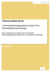 Unternehmensakquisition in den USA, Deutschland und Europa