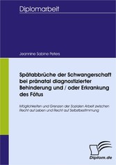 Spätabbrüche der Schwangerschaft bei pränatal diagnostizierter Behinderung und / oder Erkrankung des Fötus