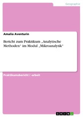 Bericht zum Praktikum 'Analytische Methoden' im Modul 'Mikroanalytik'