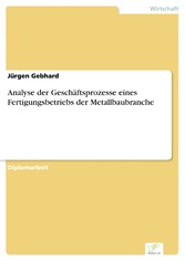 Analyse der Geschäftsprozesse eines Fertigungsbetriebs der Metallbaubranche