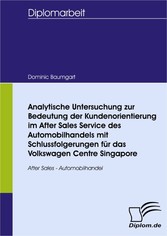 Analytische Untersuchung zur Bedeutung der Kundenorientierung im After Sales Service des Automobilhandels mit Schlussfolgerungen für das Volkswagen Centre Singapore