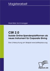 CSR 2.0 – Soziale Online-Spendenplattformen als neues Instrument für Corporate Giving