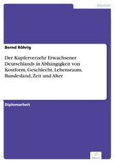 Der Kupferverzehr Erwachsener Deutschlands in Abhängigkeit von Kostform, Geschlecht, Lebensraum, Bundesland, Zeit und Alter