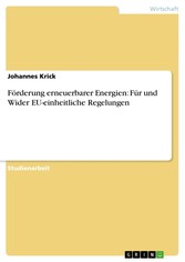 Förderung erneuerbarer Energien: Für und Wider EU-einheitliche Regelungen