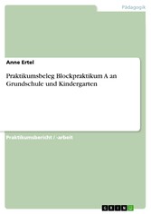 Praktikumsbeleg Blockpraktikum A an Grundschule und Kindergarten