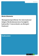 Managementprobleme bei international tätigen Medienkonzernen bezüglich kultureller Unterschiede am Beispiel Endemol