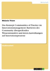 Das Konzept Communities of Practice im Innovationsmanagement: Barrieren des Community übergreifenden Wissenstransfers und deren Auswirkungen auf Innovationsprozesse