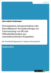 Determination, Interpenetration oder Intereffikation? Ein Analysedesign zur Untersuchung von PR und Öffentlichkeitsarbeit aus systemtheoretischer Perspektive