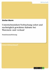 Unterrichtseinheit: Verbuchung sofort und nachträglich gewährter Rabatte bei Warenein- und -verkauf